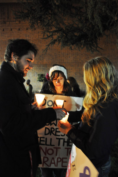 Three students at take back the night
